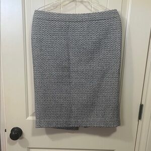 J. Crew Black and White Chevron Pencil Skirt